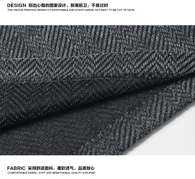 Herren-T-Shirt mit V-Ausschnitt, Fischgrätmuster, langen Ärmeln, einfarbig, lockerer Oversize-Schnitt, weich, lässig, Pullover-Stil. – Detail 15