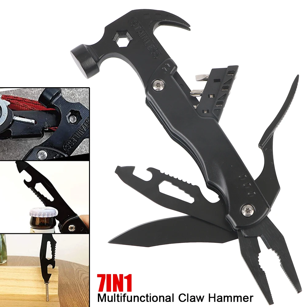 Folding with Nylon Sheath Claw Hammer Portable Stainless Steel For Outdoor Survival Camping Hunting Multifunctional Pliers