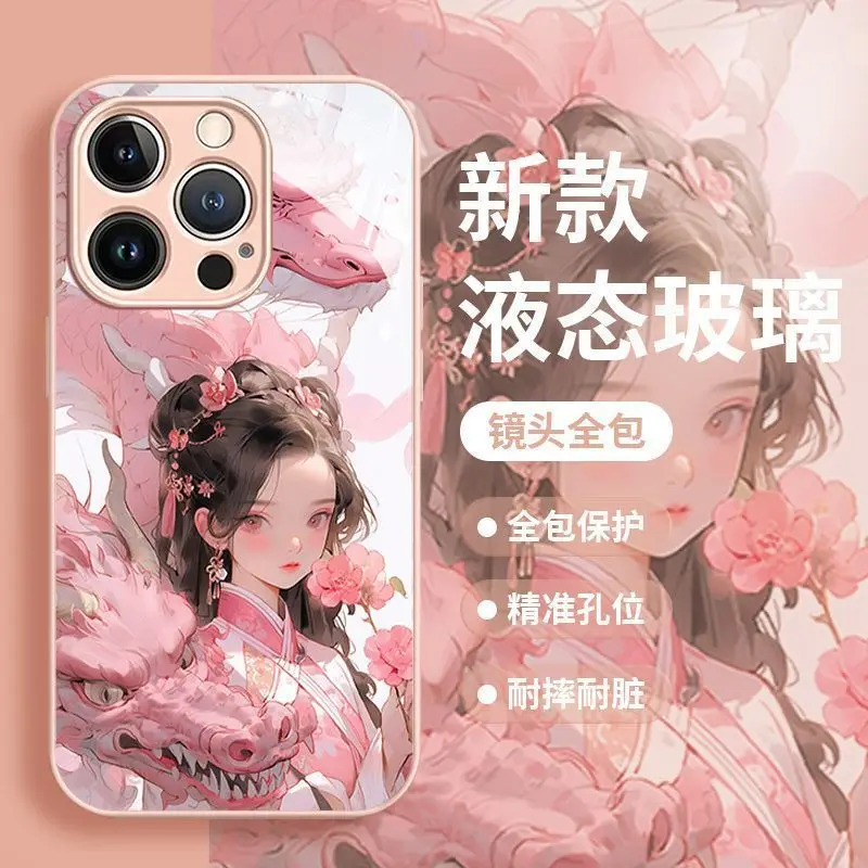 For Lucky Dragon Fairy IPhone 15 Phone Case Iphone14promax China-chic 13 New 12 Glass Xsmax