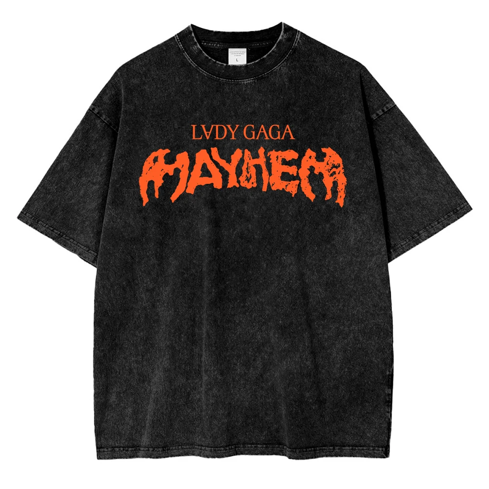 Vintage Washed Lady Gaga The Mayhem Ball Tour 2025 T Shirt Fashion
