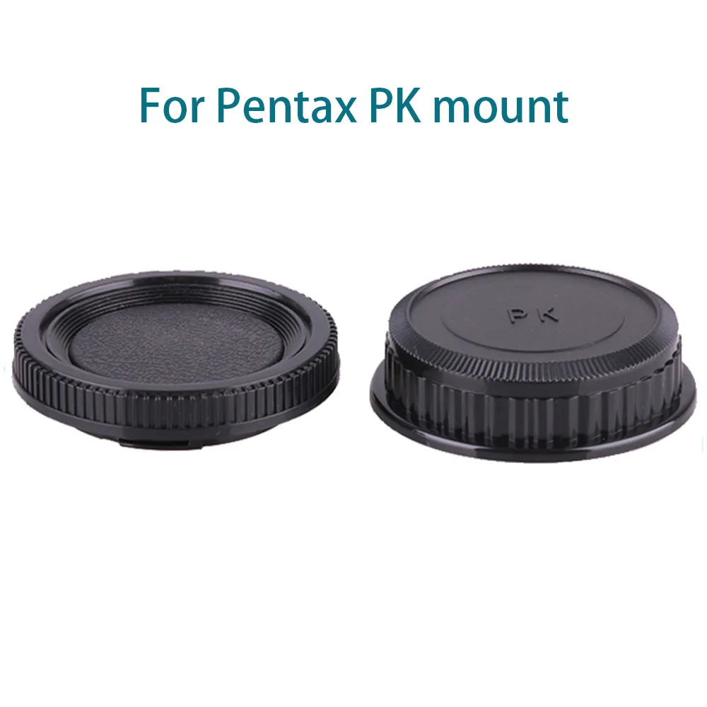 For Pentax K mount Lens Rear Cap / Camera Body Cap Plastic Black Lens Cap Cover Set PK for Pentax K1 K5 K10 K20 etc.