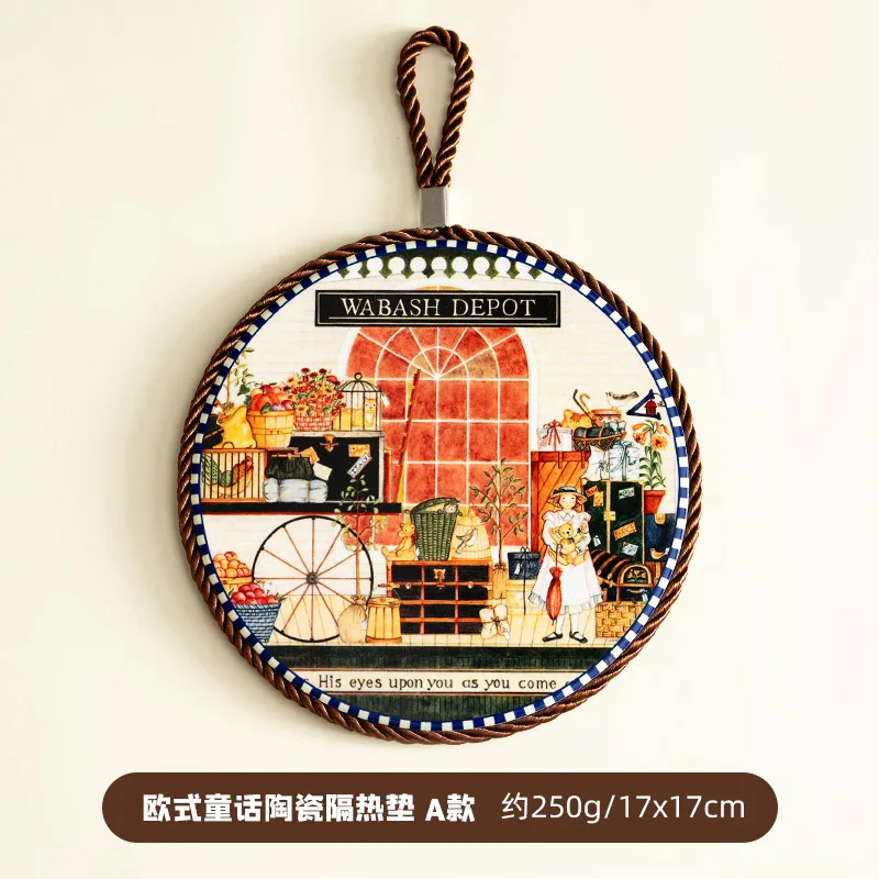 英国古典的なヨーロッパのおとぎ話セラミックラウンドプレースマットキャセロールマット断熱マットハイエンドクッション滑り止め