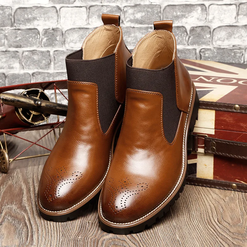 

Winter Fashion Men Boots Vintage Style Casual Men Shoes Slip On Waterproof Motorcycle Boots