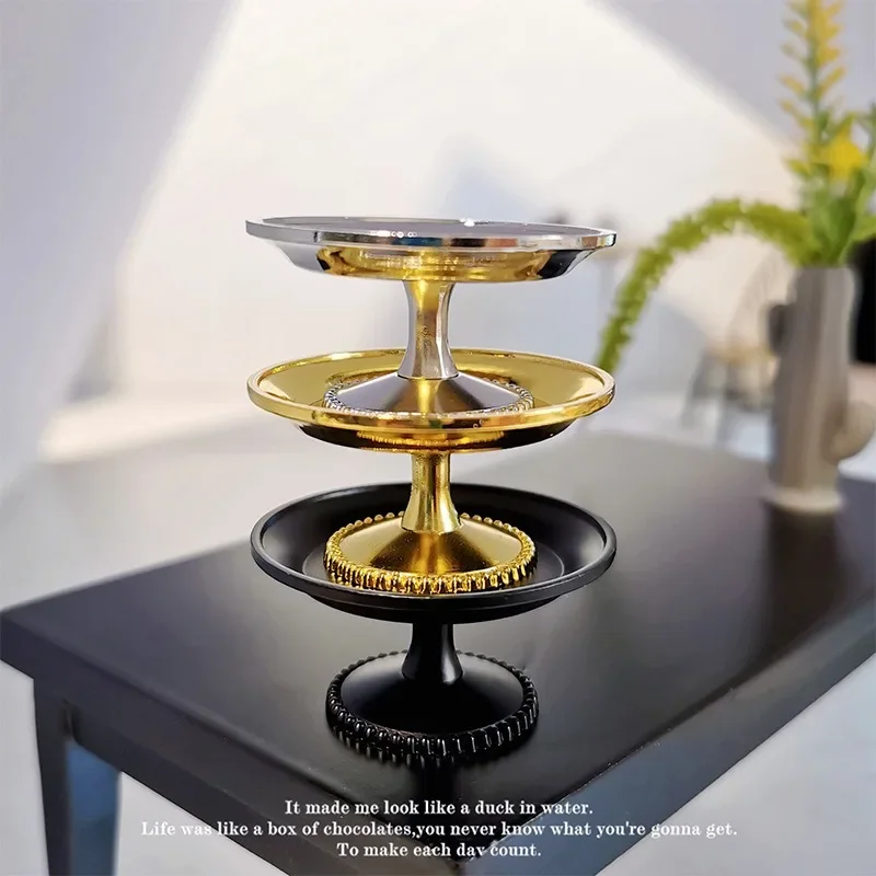 Mini cake Dim sum tray baby house accessories mini metal integrated fruit tray snack tray model