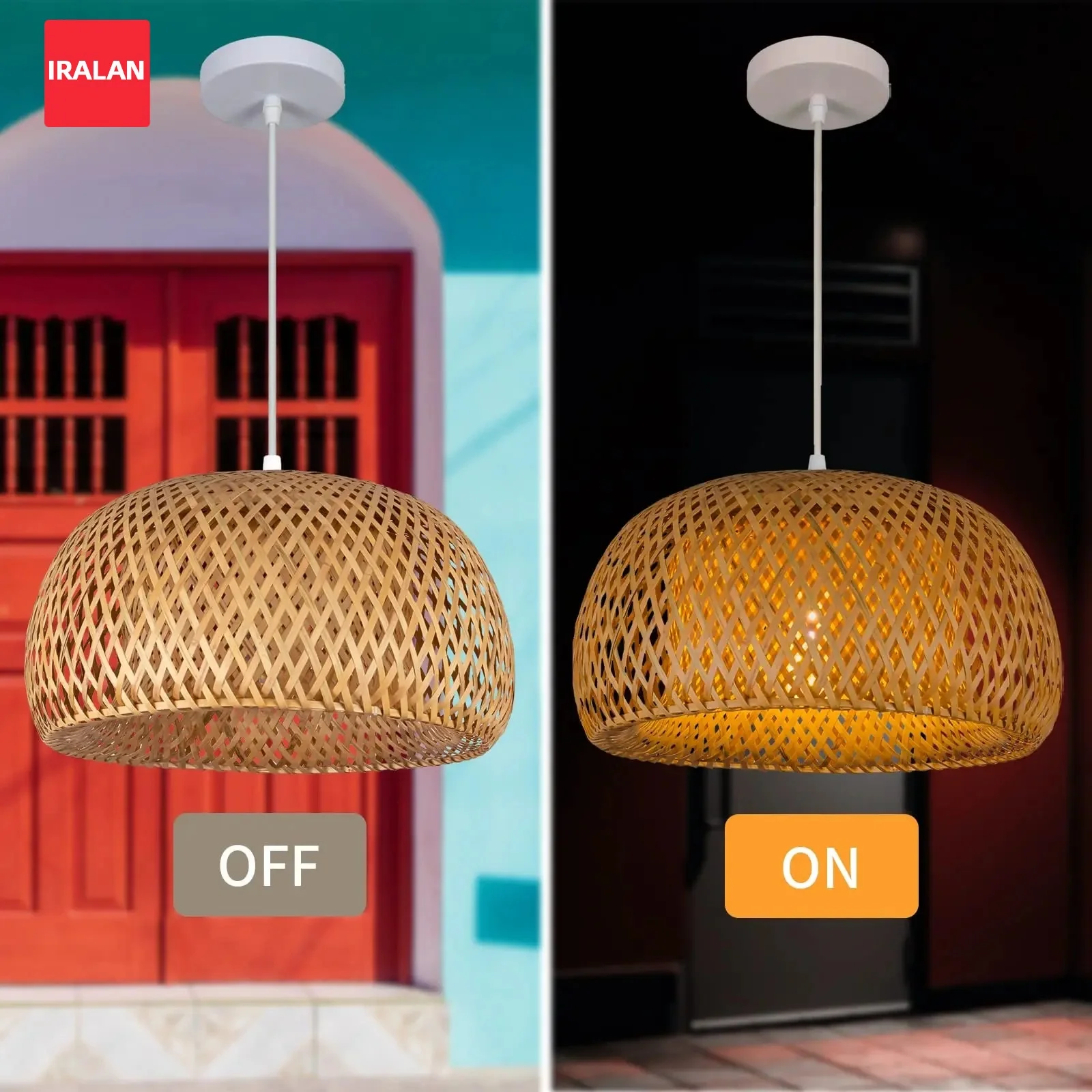 

30cm Bamboo Pendant Lamp Hand Knitted Chinese Style Weaving Hanging Lamps Restaurant Home Decoration Chandelier Fixtures