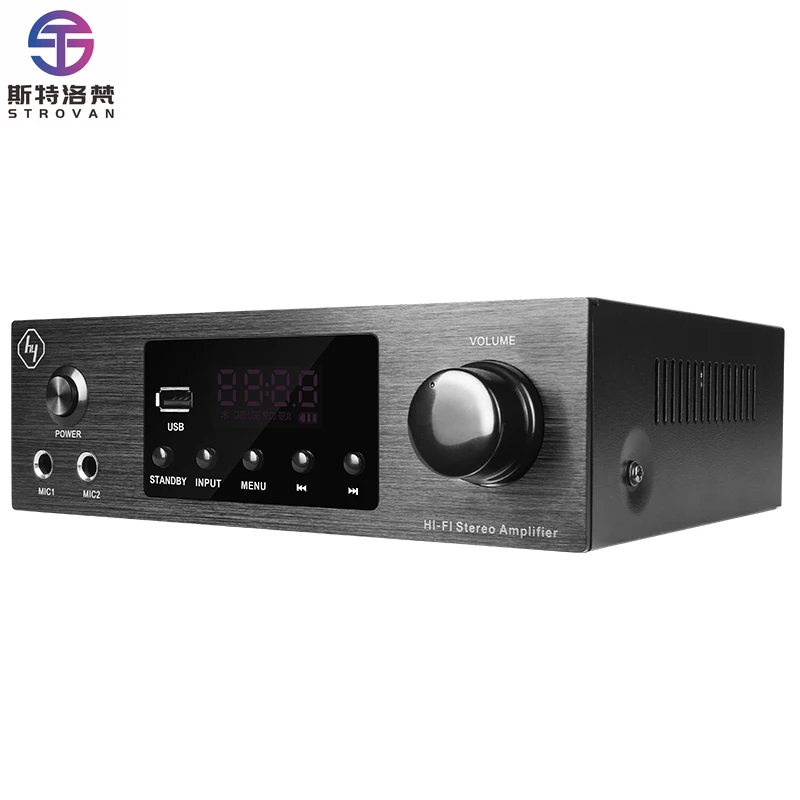 100W 2.0ch Indoor FM Coaxial Optical Amplifier USB MIC Function Home Theater Stereo Speaker Home Use Bluetooth Wireless Version