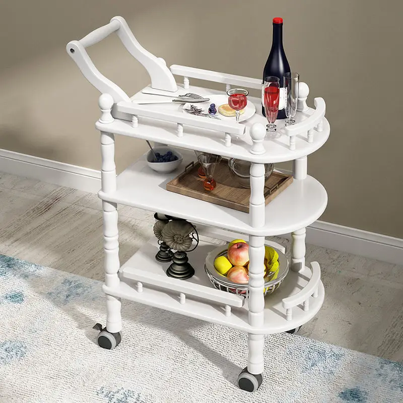 Solid wood dining cart Hotel food delivery cart Restaurant trolley Beverage trolley 4S shop Exhibition cart Banker home