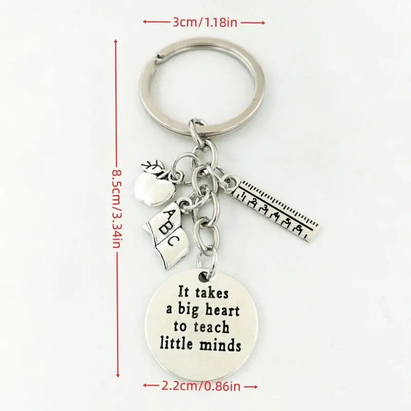 1 قطعة المفاتيح المعلم يخذ قلبًا كبيرًا لتعليم العقول الصغيرة كيرينغ المدرسية قلادة الديكور مجوهرات اكسسوارات هدية
