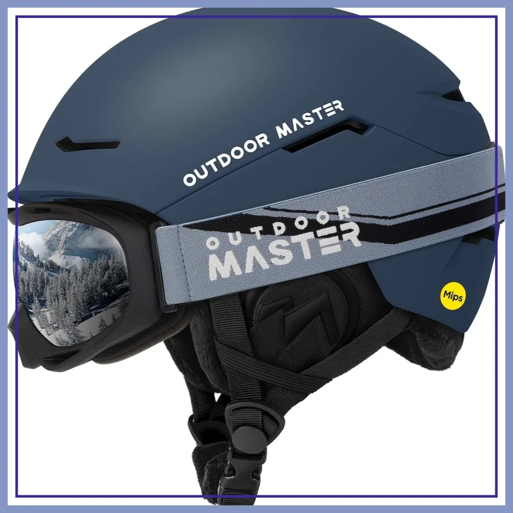

MIPS Ski Helmet with OTG Goggles Set - Snowboard Helmet for Men, Women & Youth