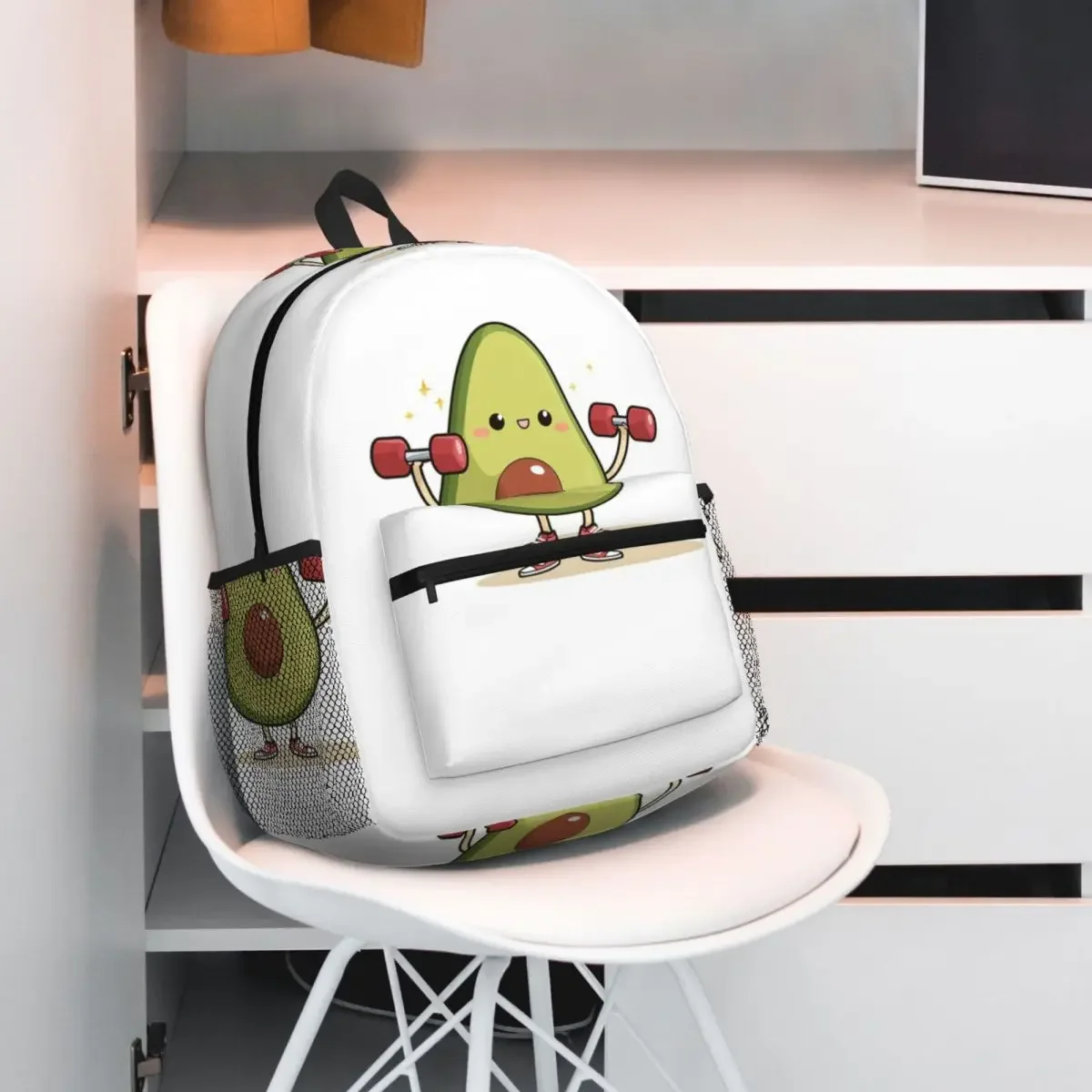 دمبل رفع الأفوكادو العضلي، تصميم مضحك للياقة البدنية والطعام، حقيبة ظهر Daypack، حقيبة كتب مدرسية، حقائب كتف للرجال والنساء