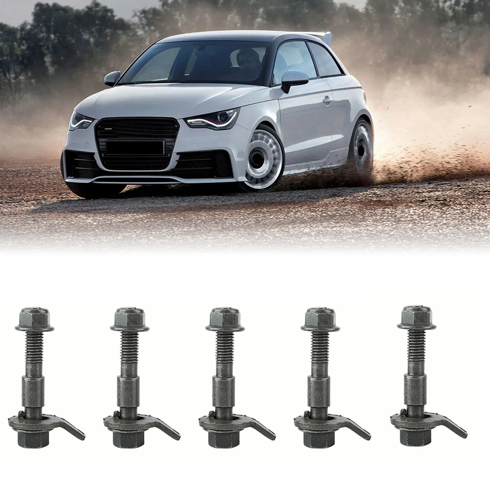 

5pcs 12mm Steel Adjustable Camber Cam Bolt Kit Army Green for Vehicle Four Wheel Alignment Adjustment