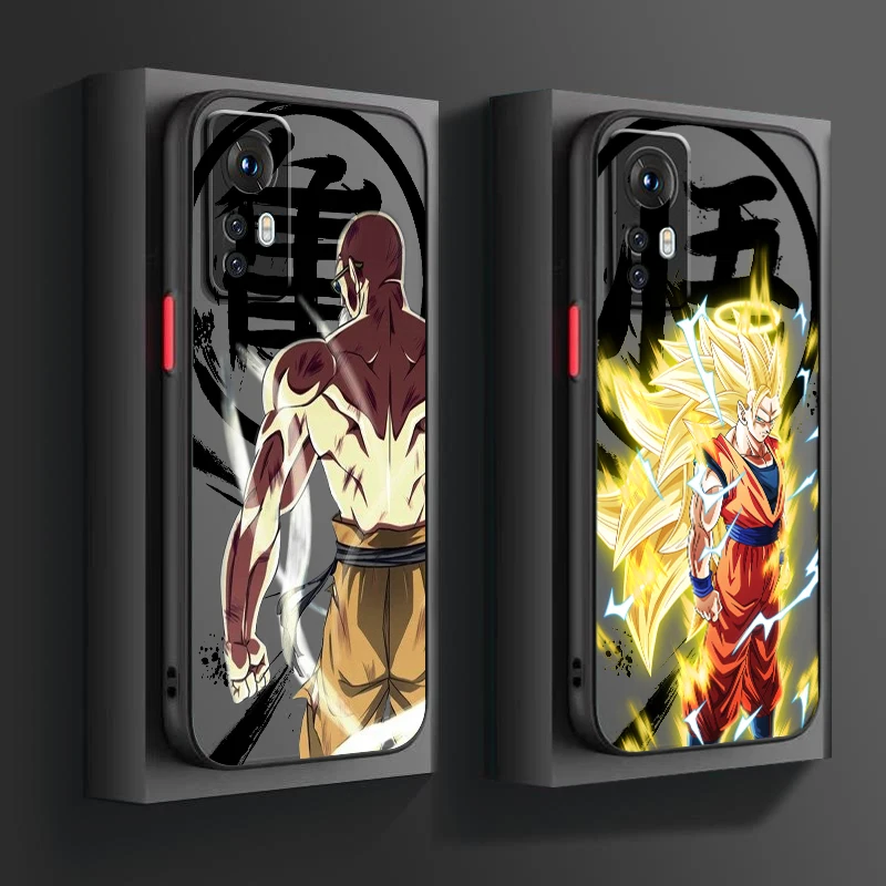 Luxury D-Dragon Ball Saiyan Frosted Translucent For Xiaomi Mi 13 12 12T 11T 11 11i 10T 10 9T Pro Lite Ultra 5G TPU Phone Case