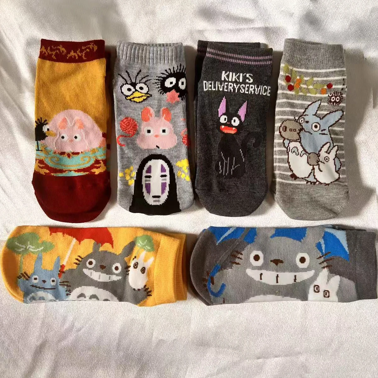 Lady Cartoon Grey Cat Socks Cute Jiji Mouse Short Socks Anime Calcifer Short stockings Friends Gifts Students Wearing Eu35-40