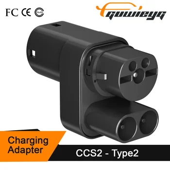 GUWIEYG-CCS2 to Tesla Veículo Elétrico Carregamento Adaptador, DC Converter CCS2 EV, Compatível com Type2 Tesla Model S/X