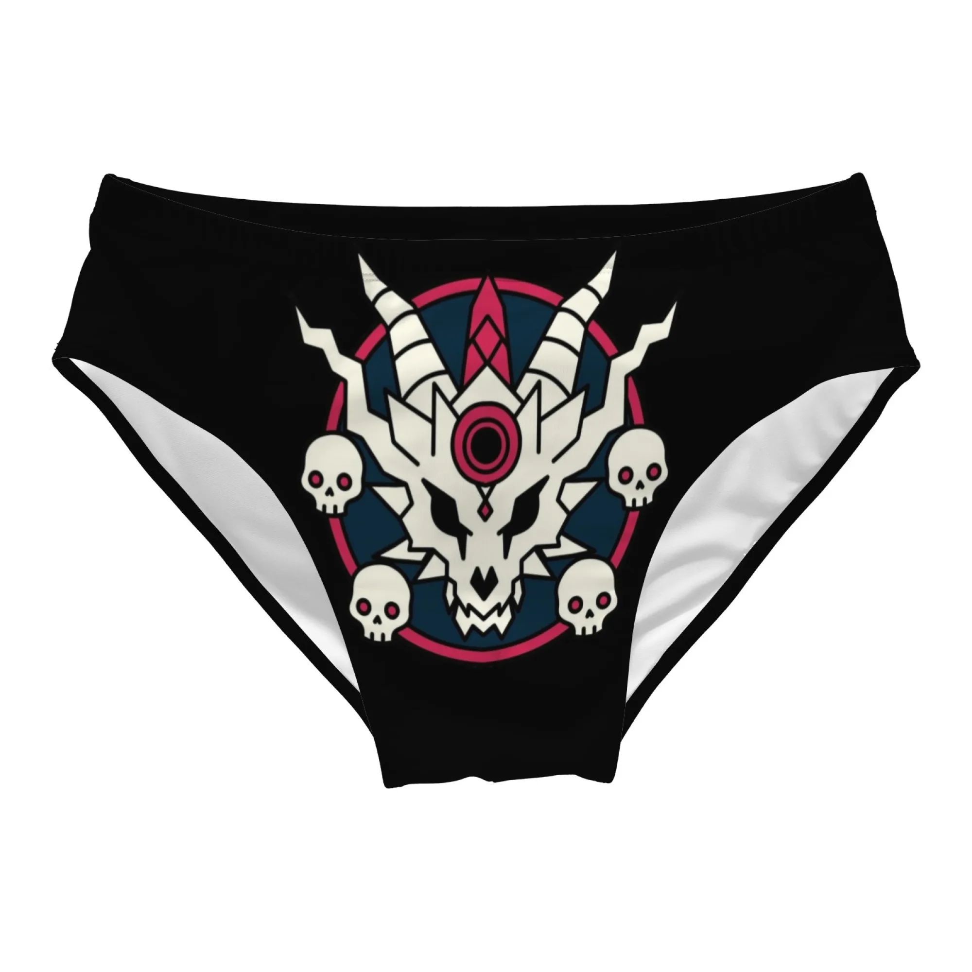 Devil Skull Swim Trunks Lightweight Comfortable Sexy Men's Triangle Swim Trunks Pool Party Beach Vacation Sexy Edgy Men's Bikini
