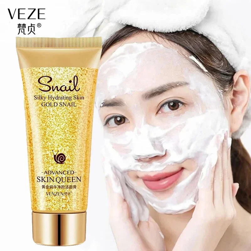 

Gold Snail Facial Cleanser Hydrating Moisturizing Nourishing Oil Control Gentle Face Wash Foam Deep Cleansing Skin Care 100g