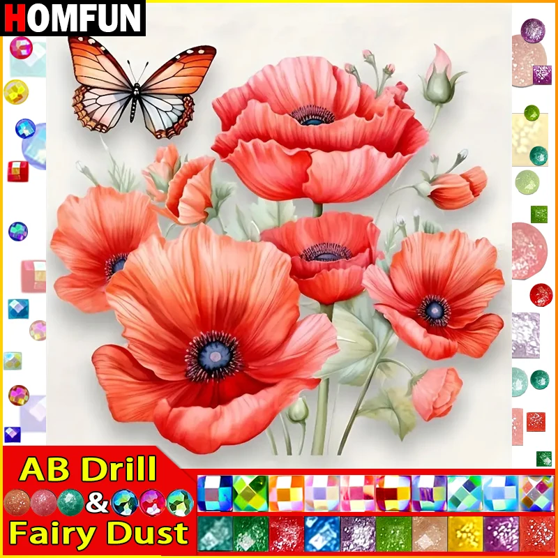 HOMFUN Fairy Dust AB Rhinestone Painting Crystal Decor Diy Diamond Painting 