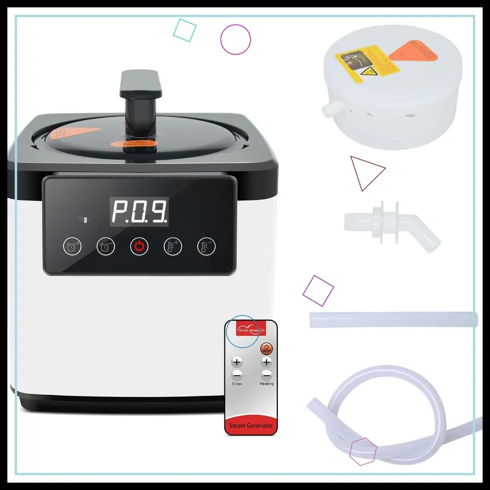 Portable Steam Sauna Generator 2.6L, Remote Control Spa Machine with Herbal Box, 1000W Body Detox, 110V US Plug