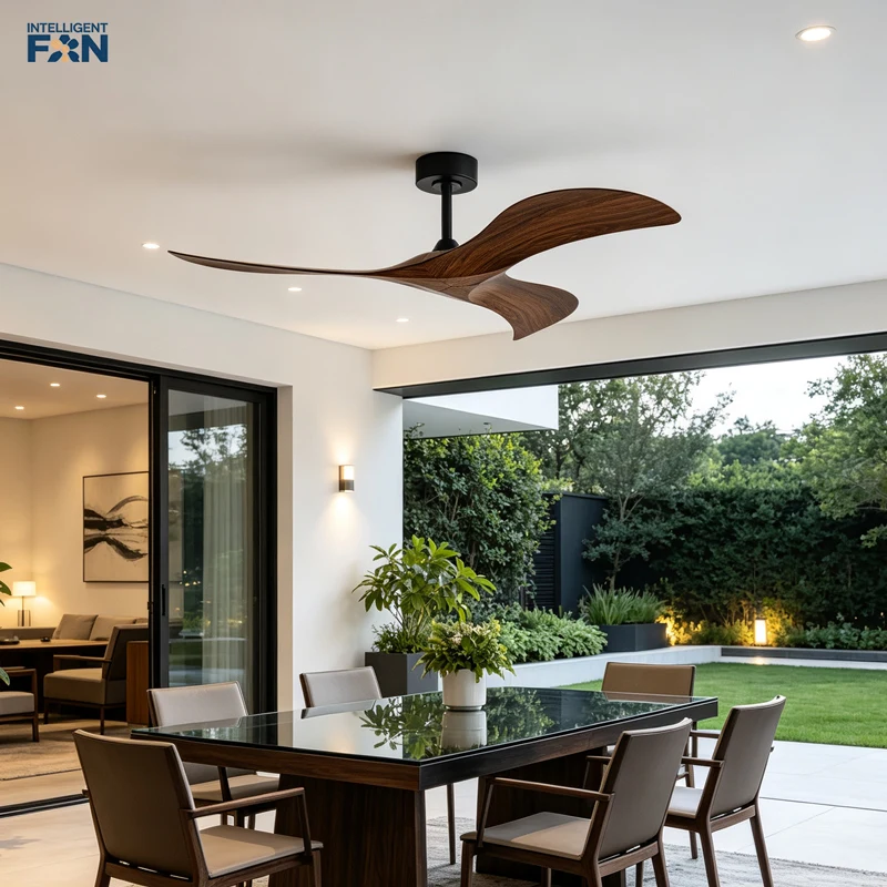 52 Inch Inverter Ceiling Fan No Light 3 ABS Blades 6 Speed Adjustable Ideal Home Ventilator for Living Room Bedroom/Hotel Office