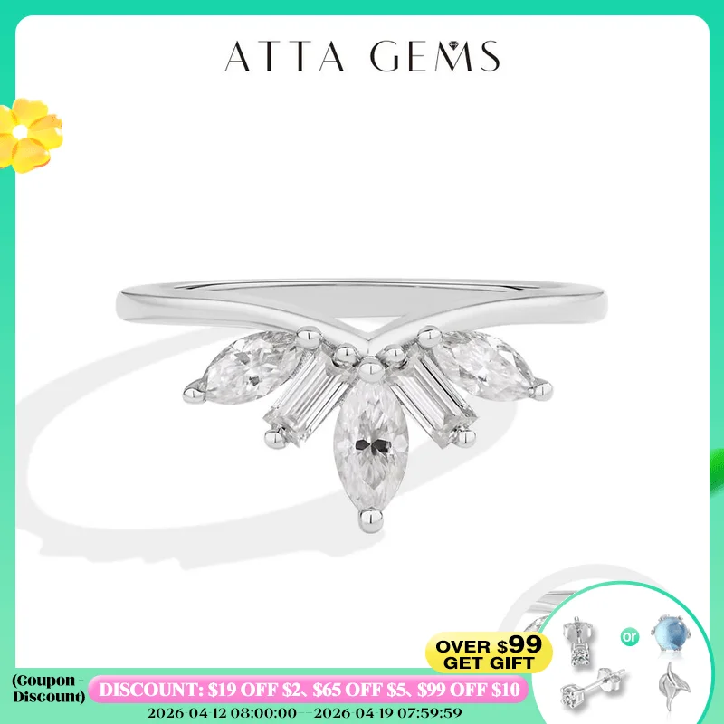 

ATTAGEMS Роскошные кольца с муассанитом, персонализированное кольцо с короной маркизы для женщин, настоящее серебро S925, обручальные свадебные украшения