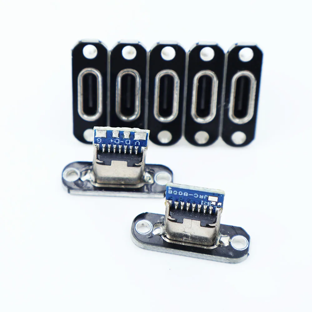1-5-10PCS USB 3.1 Type C 4Pin 6Pin Female Connector Jack  Charging Socket With Screw fixing plate Type-C USB Jack