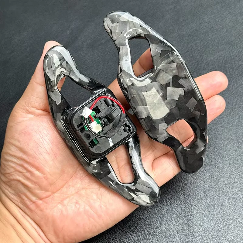 Car steering wheel shift paddles upgraded with carbon fiber material suitable for Audi A4 B9 A4 B8 A6 C8 Q5L - view 5