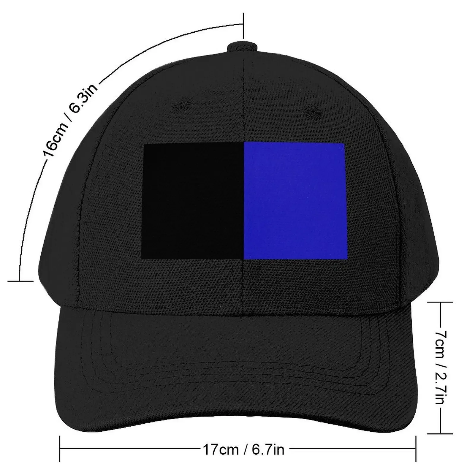 Blue and Black - Color Block 2 Baseball Cap Golf Hat Man Designer Hat Beach Bag Elegant Women's Hats Men's