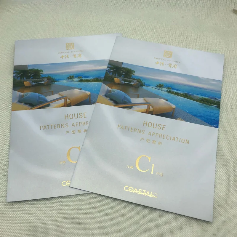 

Customized. Iridescent Paper White Poster Foldout Real Estate Color-Fold Page Special-Shaped Multi-Folding Printing