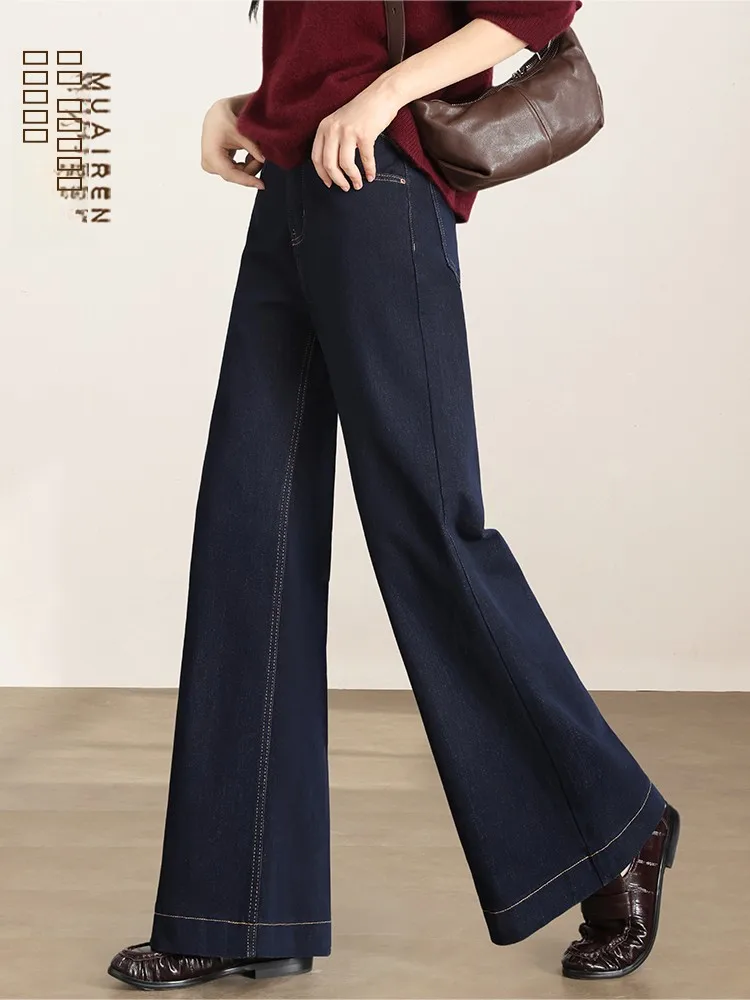 High Waist Loose Fit Blue Jeans Women's Early Autumn New Sle Casual Cotton Stretch Denim Non-fading Slimming Leggings