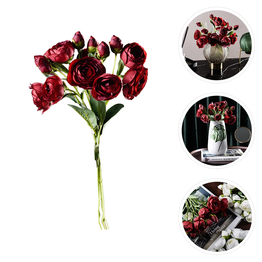 

Artificial Red Rose Flowers DecorativeBouquet PlasticMaterial Wedding Home Office ShopDecoration Festival Party