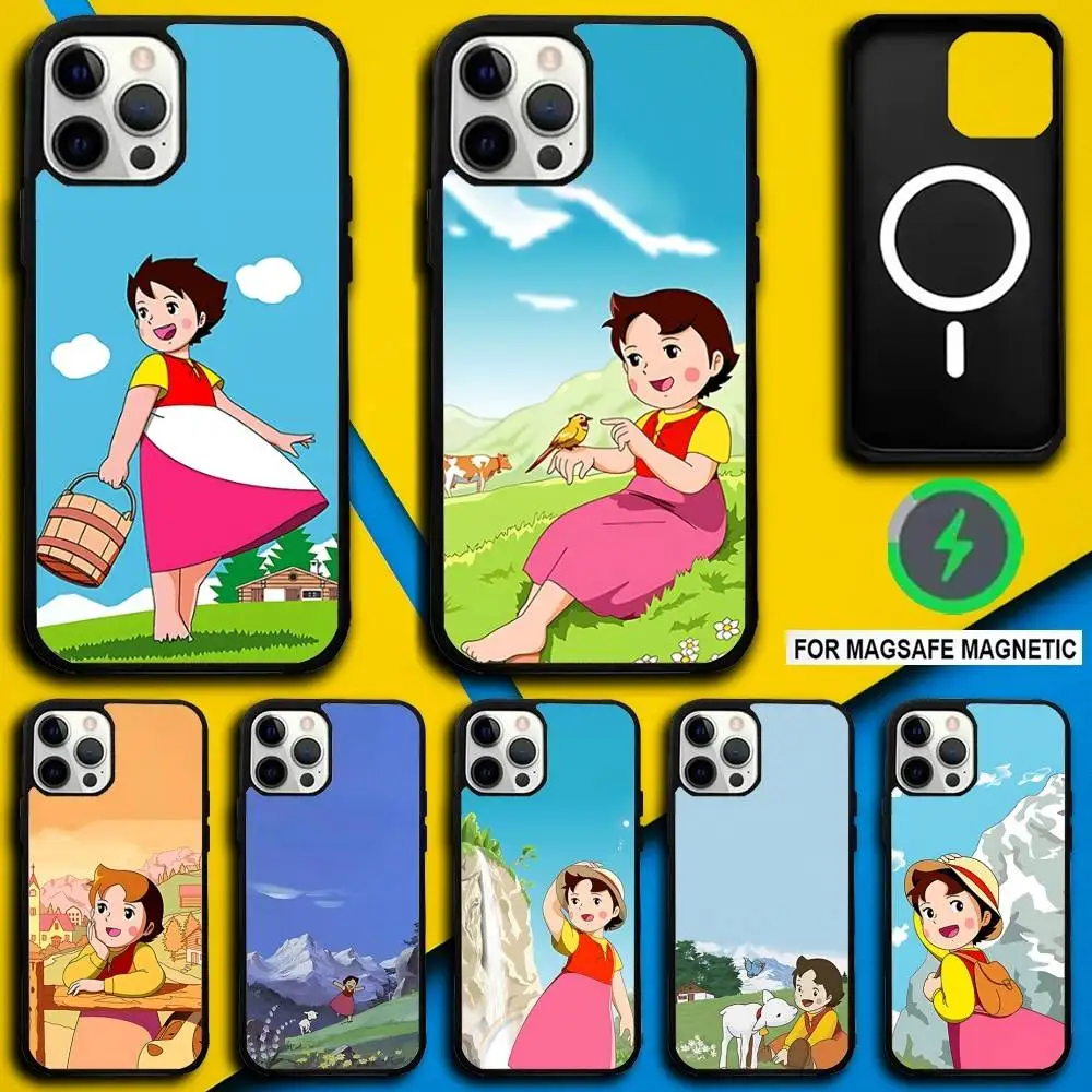 

Cute H-Heidi Cartoon Phone Case For iPhone 17,16,15,14,13,12,11,Pro,Max,Plus,Mini,SE4,E Magnetic Magsafe Wireless Charging