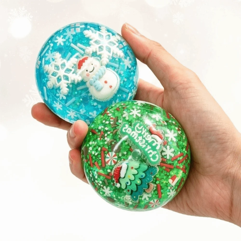 Transparent Christmas Squishy Squeeze Ball Xmas Tree Santa Decor Stress Relief Fidget Unique Cute Slow Rebound Party Favor