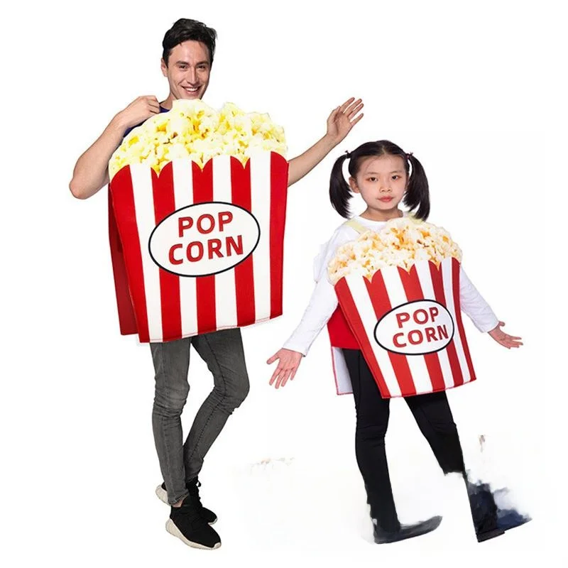 

Halloween Party Popcorn Themed Adult Parent-Child Clothing Cosplay Costume Stage Performance Outfit Festive Family Attire