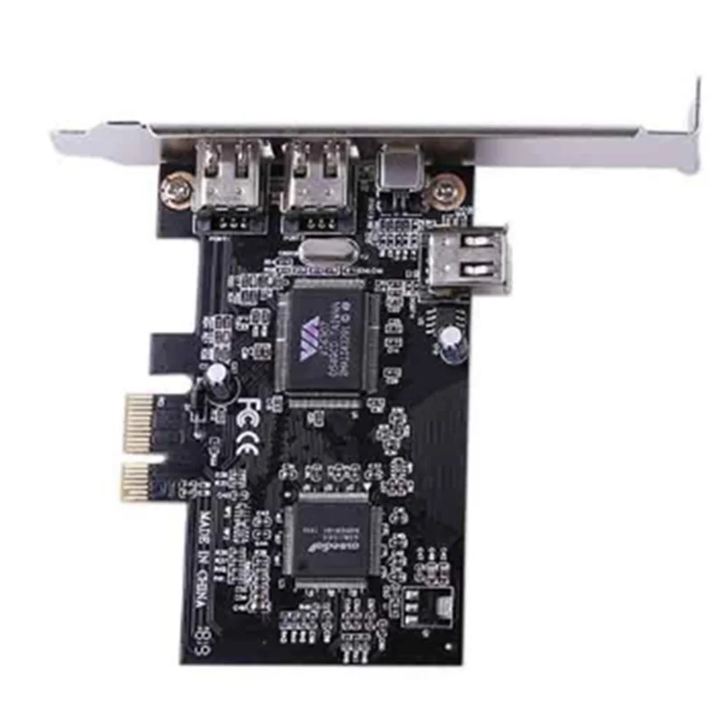 Pcie 4 Port (3X 6Pin+1X 4Pin) Firewire 800 IEEE 1394 Adapter Card High Speed 800Mbps Free 6Pin To 4Pin Cable Easy Install