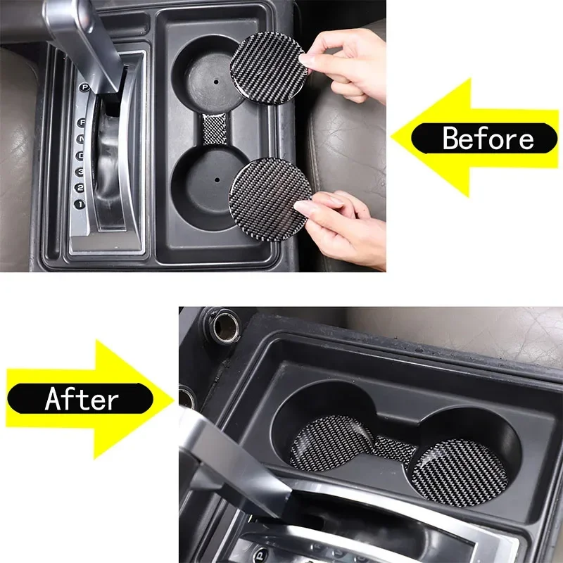 Voor 2003-2007 Hummer H2 zachte koolstofvezel auto centrale controle water bekerhouder groef pad sticker auto-interieur accessoires