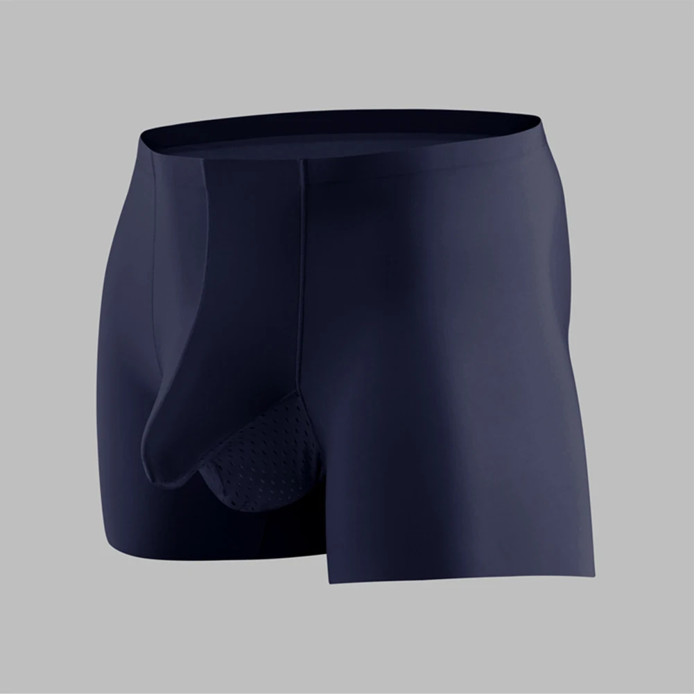 

Sexy Mens Panties Mesh Ice Silk Low Waist Lingerie Elephant Nose Pouch Boxer Briefs Breathable Underwear Ultra-Thin Knickers
