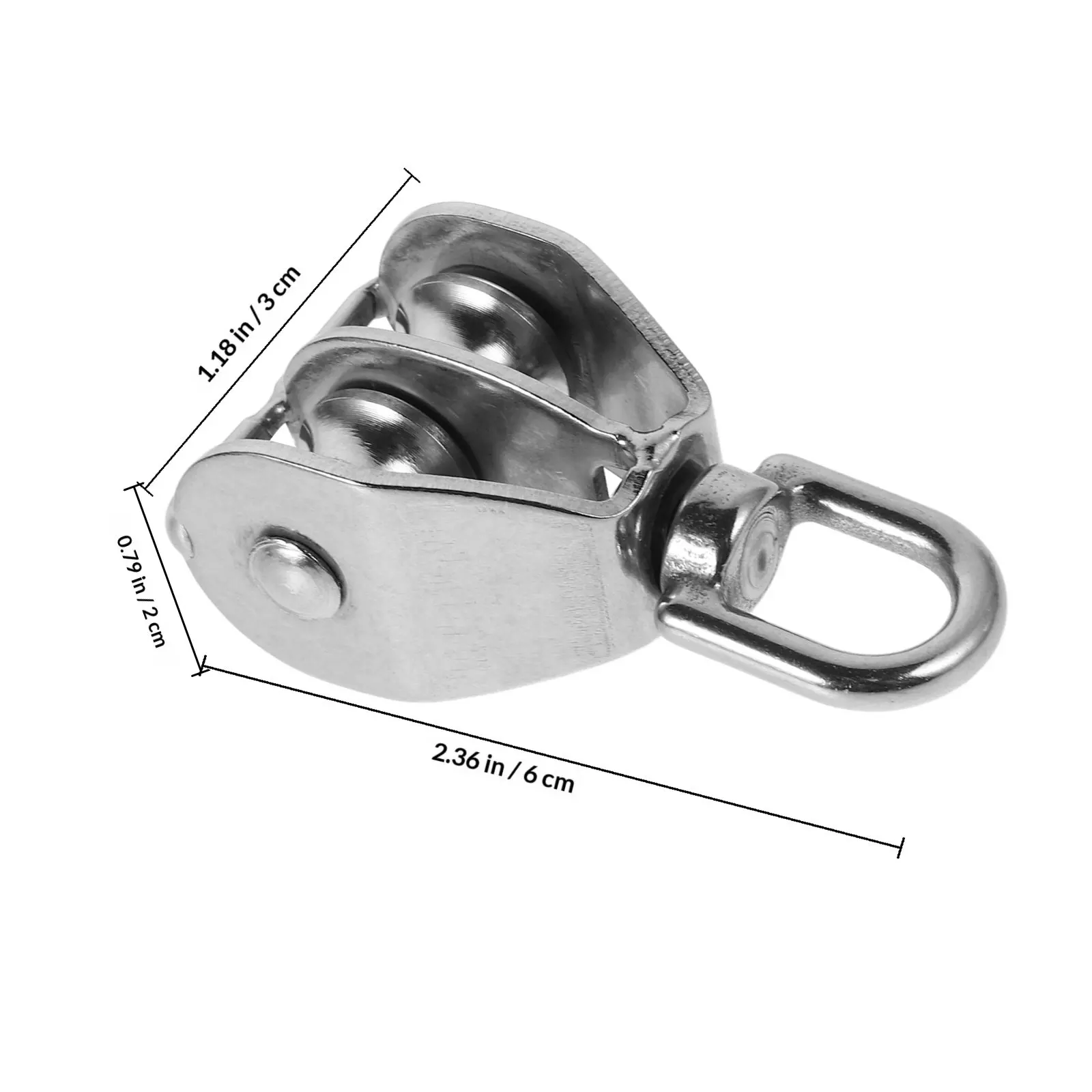Stainless Steel Marine Pulley Dual Heavy Duty Rope Lifting Traction Wire Cable Pulley Block Hanging Wire Towing Wheel