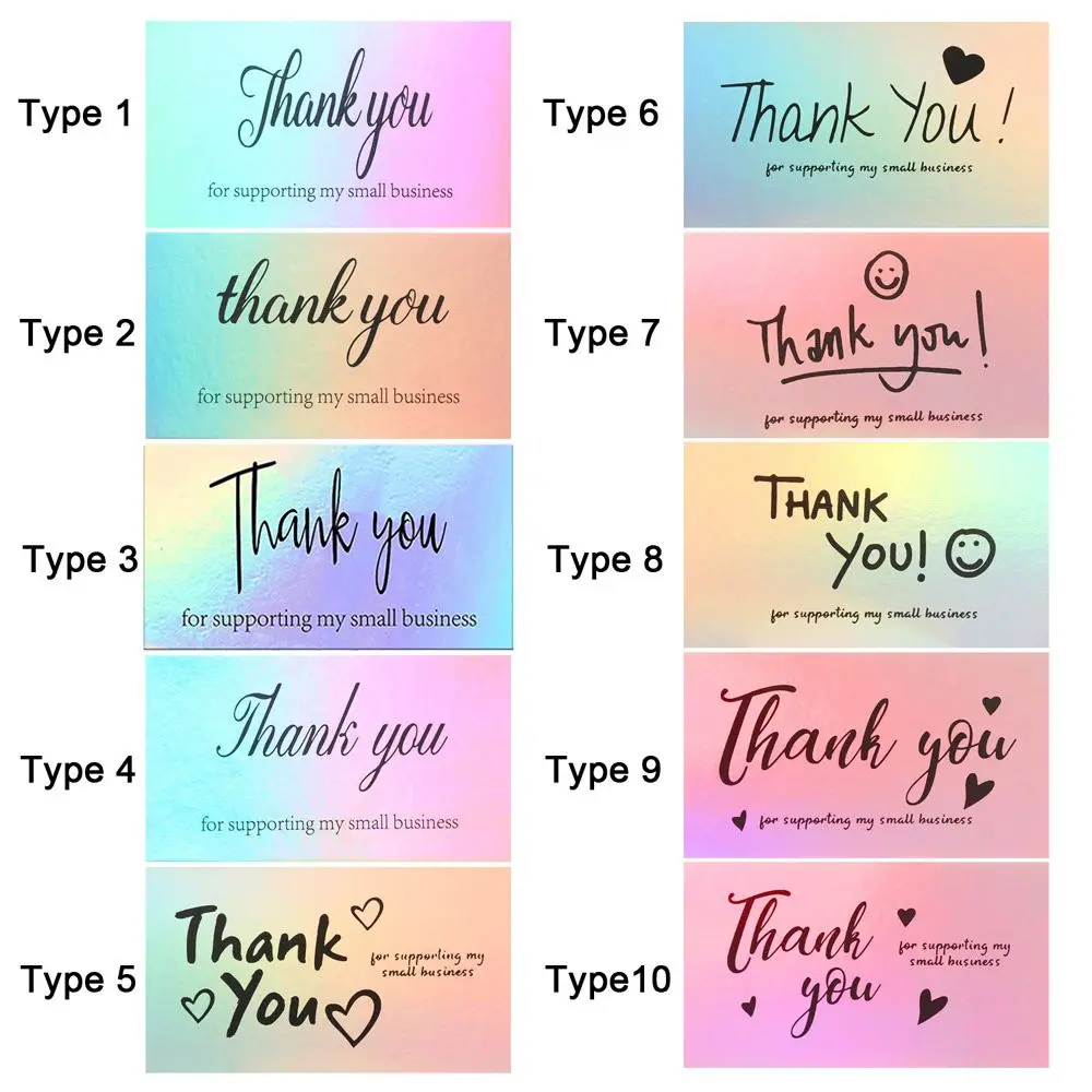 感謝のカード、グリーティングポストカード、小さなビジネスをサポートするありがとう、オンライン小売ショッピングギフト、5x9cm、50個