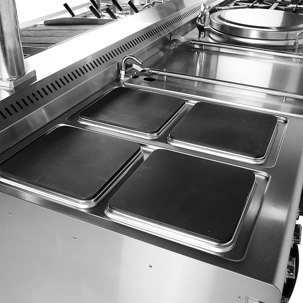 المطبخ التجاري الفاخر كوكتوب التعريفي موقد الطبخ 2 4 6 لوحة موقد كهربائي مع فرن للمطعم