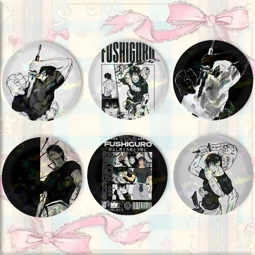 Toji Fushiguro Jujutsu Kaisen Badge On Backpack Accessories Manga Icons Pins Round Cartoon Brooches For Clothes Bag Decor Gifts