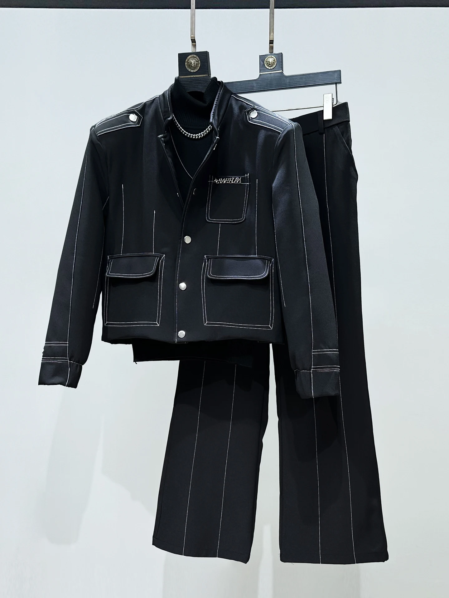 

Оригинальный роскошный мужской хлопковый костюм-двойка: куртка и брюки прямого кроя, модная осенняя коллекция, китайский стиль