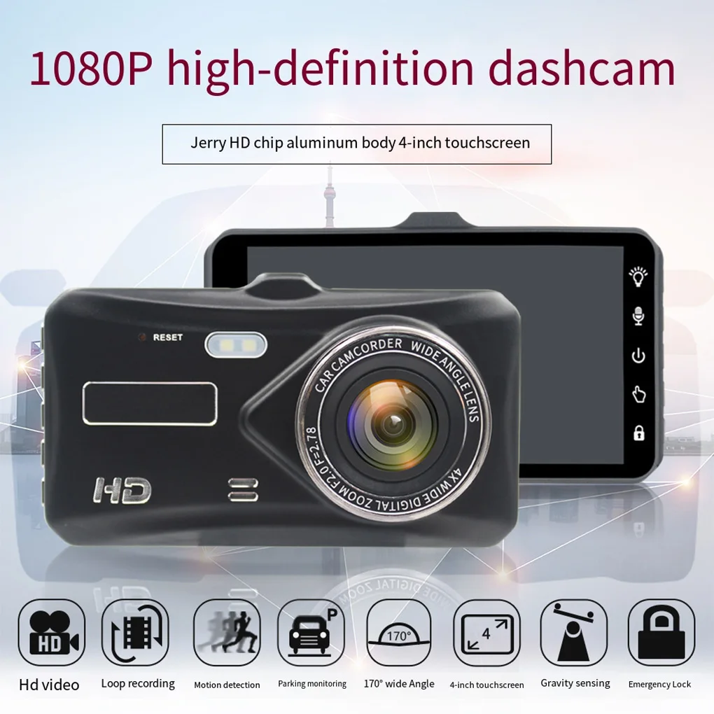4.0 Inch Dashcam Touch Screen Night Vision HD 1080P Front And Rear Camera CAR DVR Mirror Digital Video Recorder Dvr Black Box