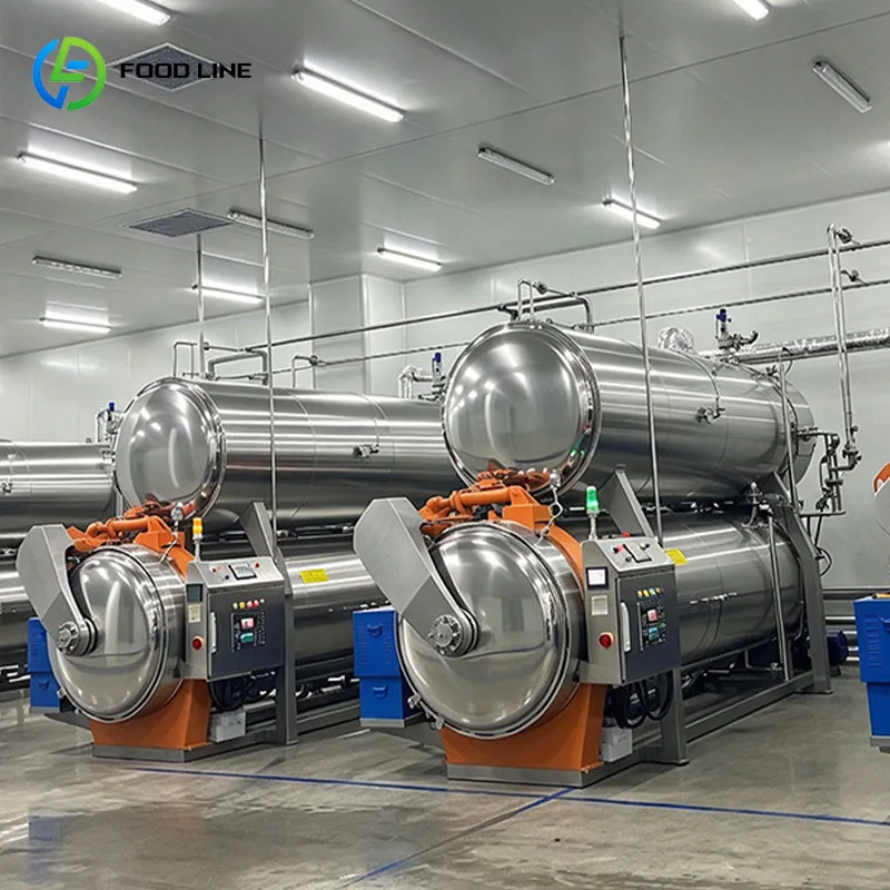 Automatic Water Bath Retort for Canned Fish Seafood Products Shellfish and Ready to Serve Meals Customized