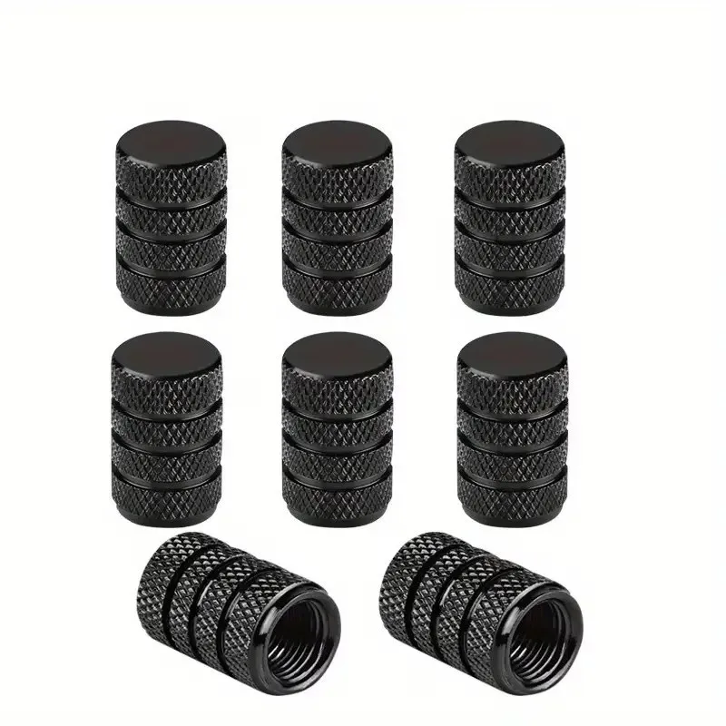 24 pcs Aluminum Valve Caps, Black Aluminum Alloy for Car Tire Valve Protection, Multipurpose, Versatile