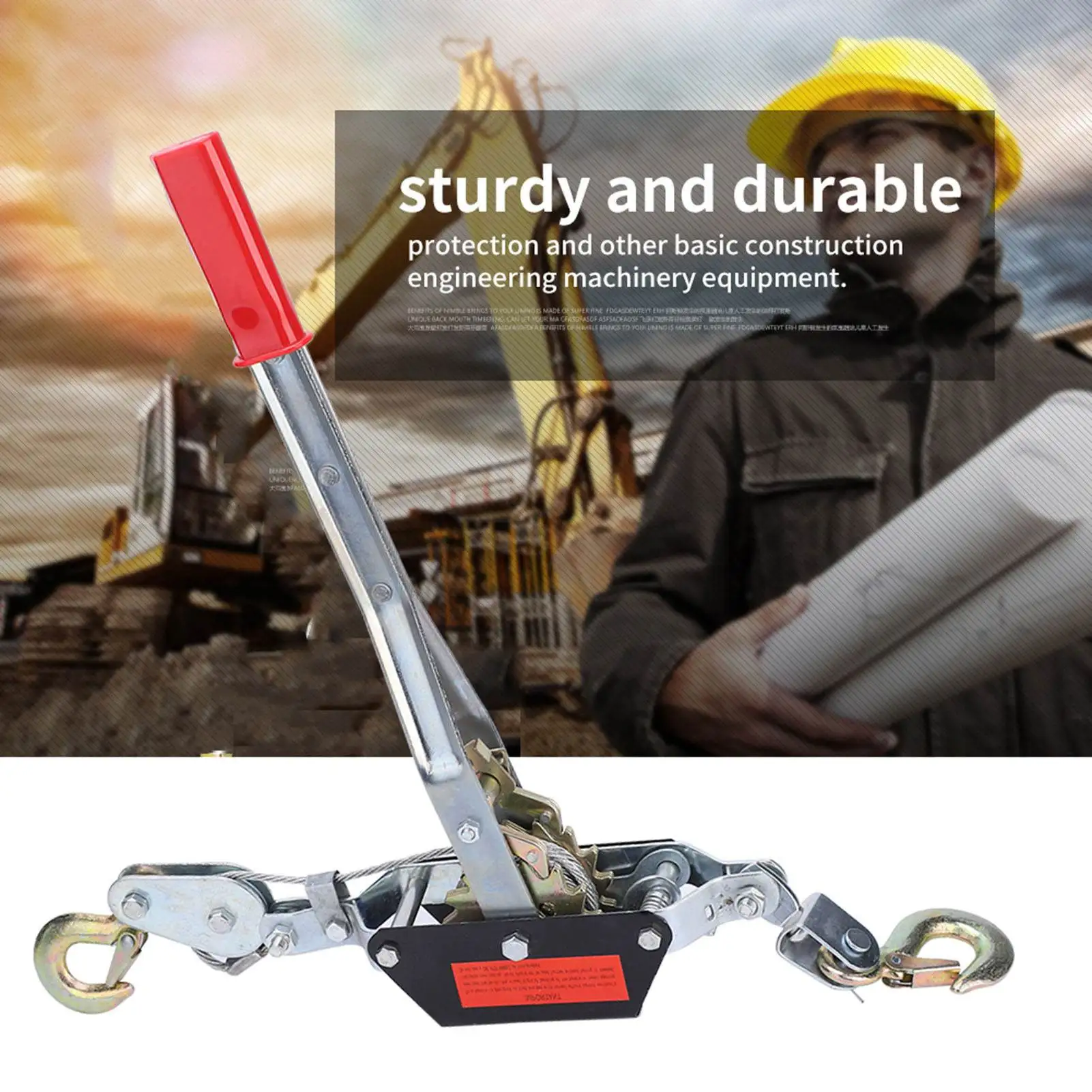 

Wire Rope Hand Power Puller Tighten Tool Mini Tightener Double Hook Lifting Tool(2 Ton)