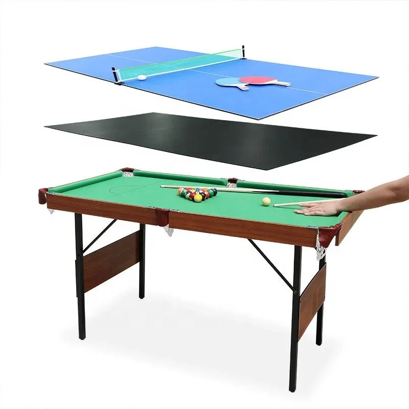 

3 in 1 Multi Function Snooker Billiard Pool Table Pingpong Tennis Table and Dinning Top for Kids and Family Sports