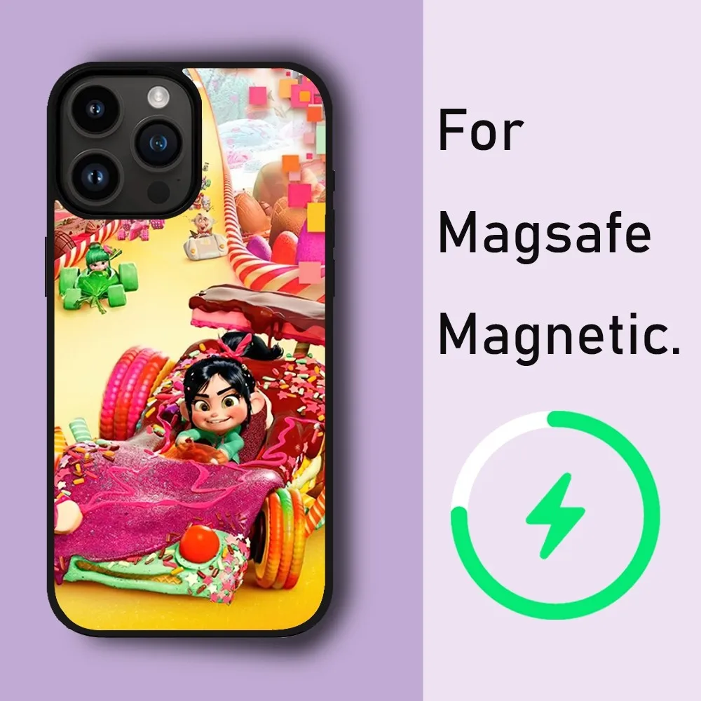 MINISO Disney Wreck-It Ralph Phone Case For iPhone 15 14 13 12 11 Pro Max Plus Phone Magnetic for Macsafe Cases Cover