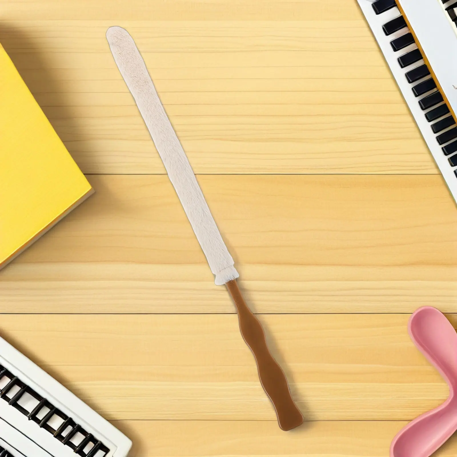 Guzheng Cleaning Brush Soft Bristle Narrow Duster Long Handle Scratch-Free Instrument Care Music String Fretboard Keyboard