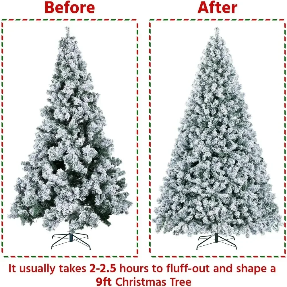 9ft Pre-lit Artificial Christmas Tree,with 2084 Branch Tips, 900 Incandescent Lights & Foldable Stand,,Christmas Trees