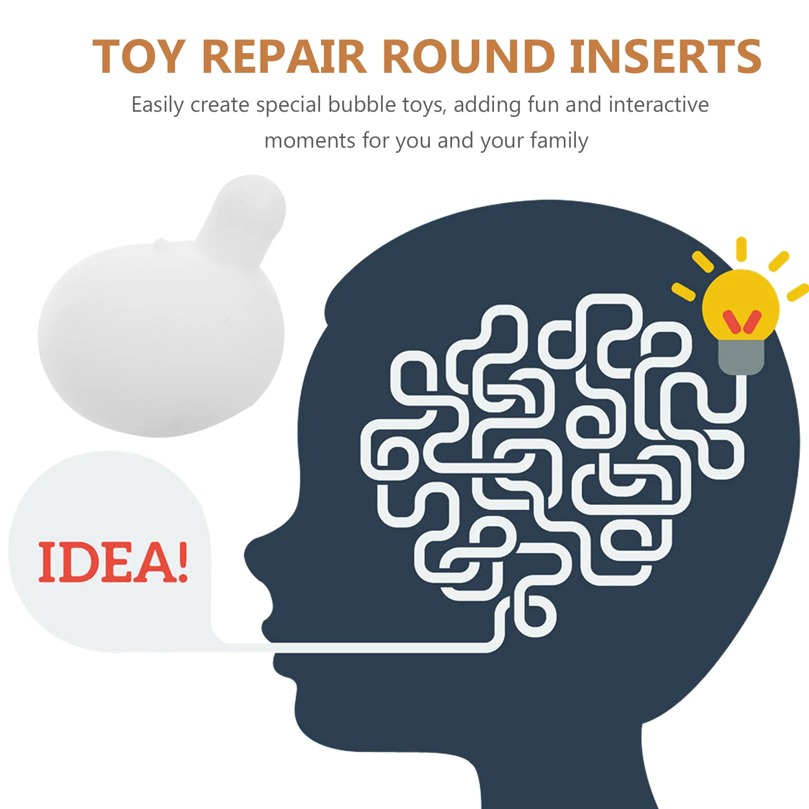 10 szt. Silikonowe wkładki do robienia baniek mydlanych, białe, o wysokiej gęstości, kulki do interaktywnych zabaw sensorycznych, przenośna zabawa na spotkania rodzinne.